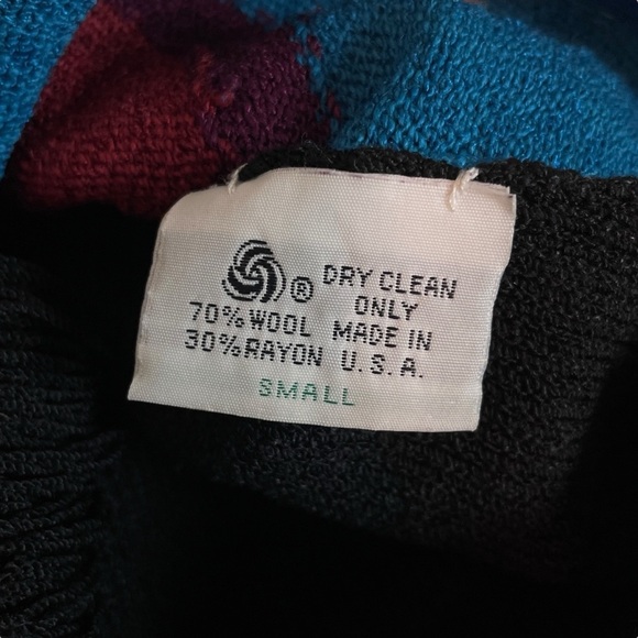 Steve Fabrikant Knit Wool Fringe Southwest Aztec Sweater Dress Black Size Small - Picture 8 of 9